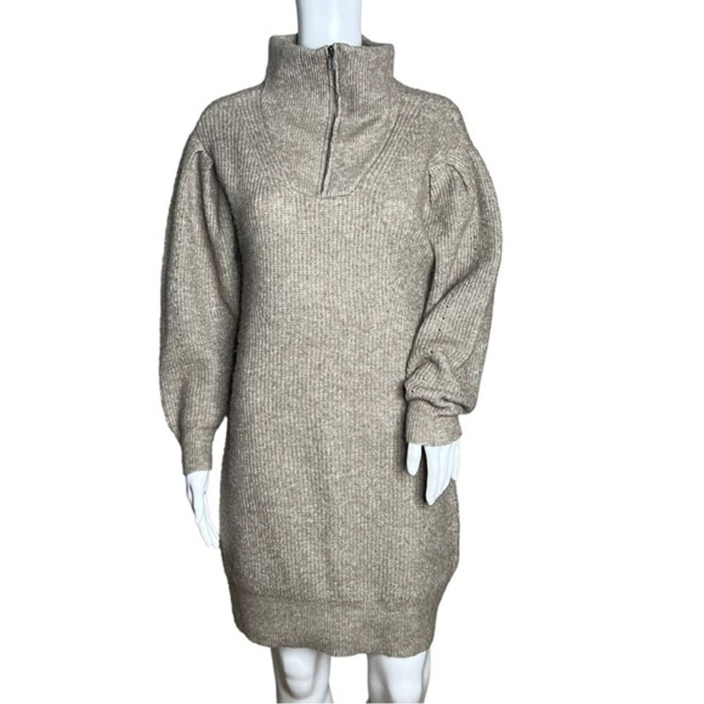 Frank and Oak Dress Marled Brown Knit Sweater Dress Preppy‎ Minimalist Neutral